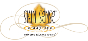 News 4 Logo of Skin Sense with text "Skin Sense a day spa" and "BRINGING BALANCE TO LIFE".