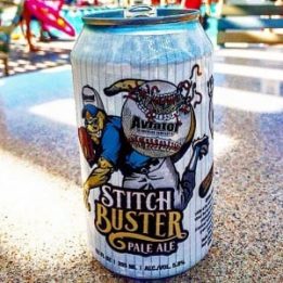 Holly Springs Salamanders to carry local beer 1 Stitch Buster beer can from Aviator Brewing in NC