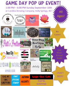 Game Day Pop Up Sip 'N Shop Event 1 carolina brewing company