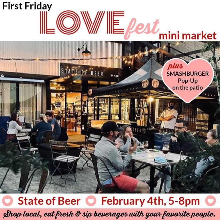 First Friday Love Fest Mini Market pop Up Raleigh 768x768