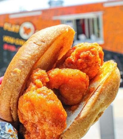 The Flat Drum 1 The Flat Drum Food Truck Fried Buffalo Chicken Slider