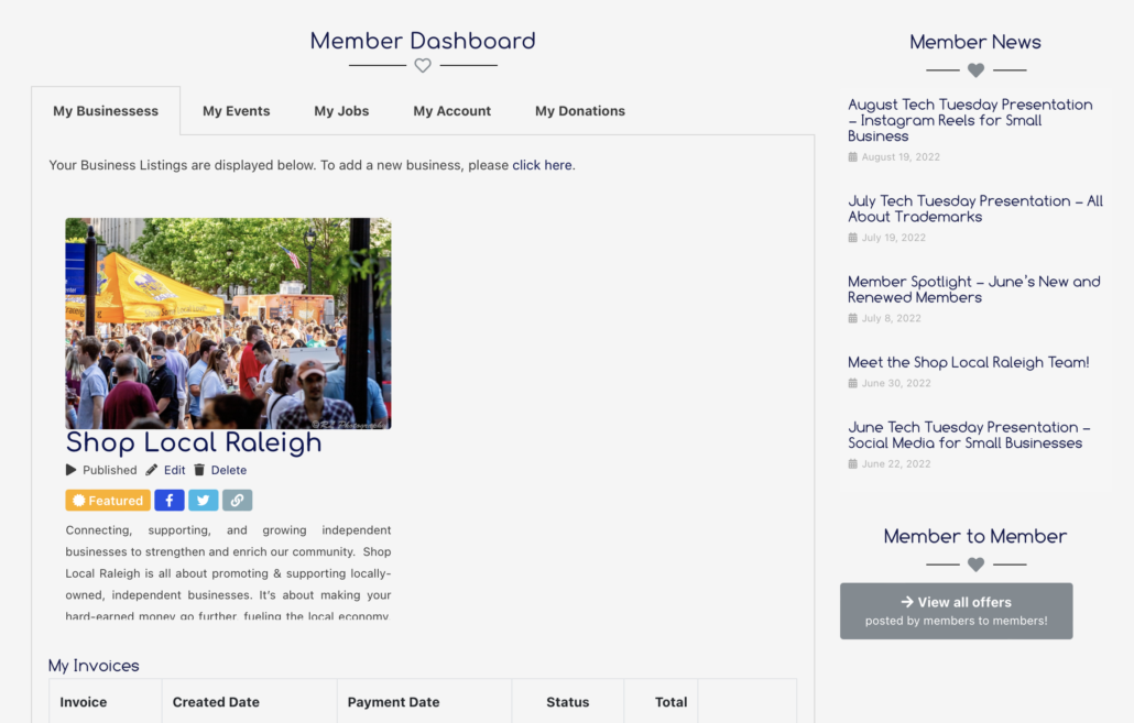 SLR Member Dashboard