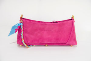 pink leather scarf bag birdie small